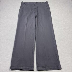 Pilcro Pants Womens 27 Gray Chino Cotton Spandex Twill Wide-Leg Pockets Stretch